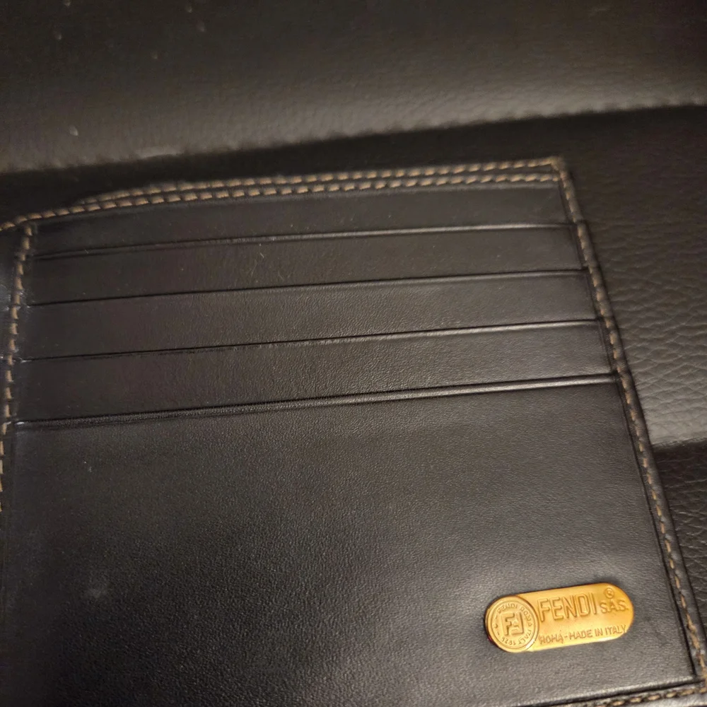 Vintage Fendi Pequin Stripe Bifold Wallet.